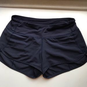 navy Lululemon speed shorts, size 2